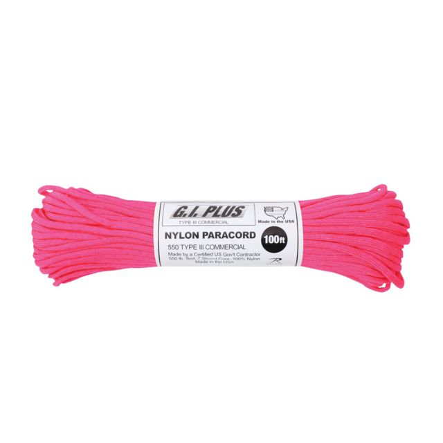 Rothco Nylon Type III 550lb 100ft Paracord Neon Pink NeonPink