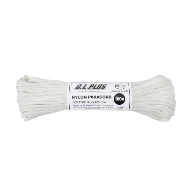Rothco Nylon Type III 550lb 100ft Paracord White White