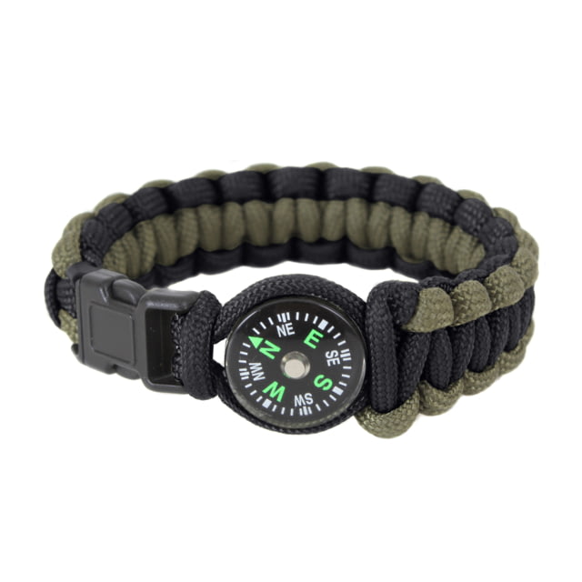 Rothco Paracord Compass Bracelet Olive Drab/Black 8 999-OliveDrabBlack-8Inches