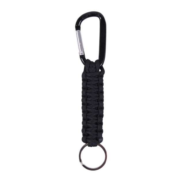 Rothco Paracord Keychain with Carabiner Black Black