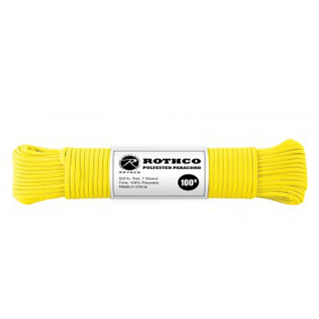 Rothco 550lb Type III Polyester Paracord Safety Yellow 100 ft SafetyYellow-100