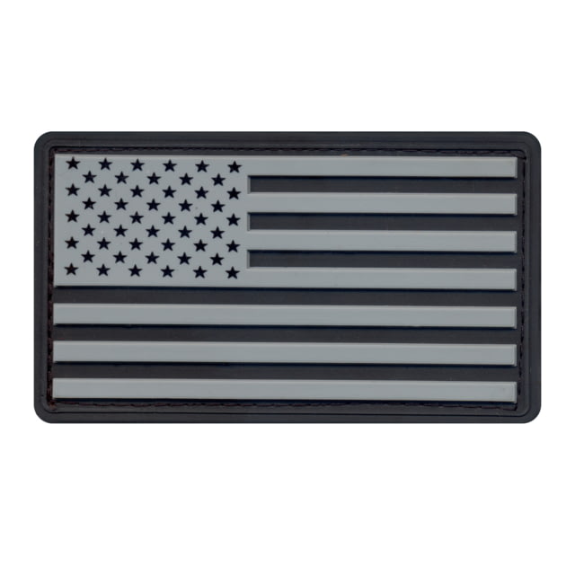 Rothco PVC US Flag Patch With Hook Back Black/Silver Bulk Packaging One Size BlackSilver-BulkPackaging-OneSize