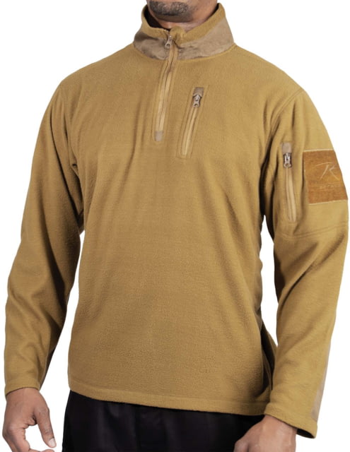 Rothco Quarter Zip Fleece Pullover - Mens Coyote Brown Large