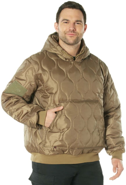 Rothco Quilted Woobie Hooded Sweatshirt - Mens Coyote Brown Small