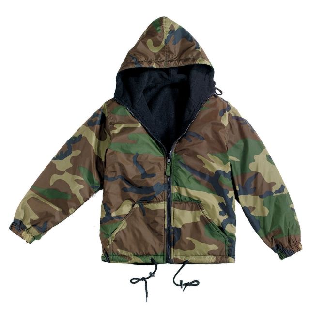 Rothco Reversible Lined Jacket With Hood Woodland Camo XL landCamo-XL