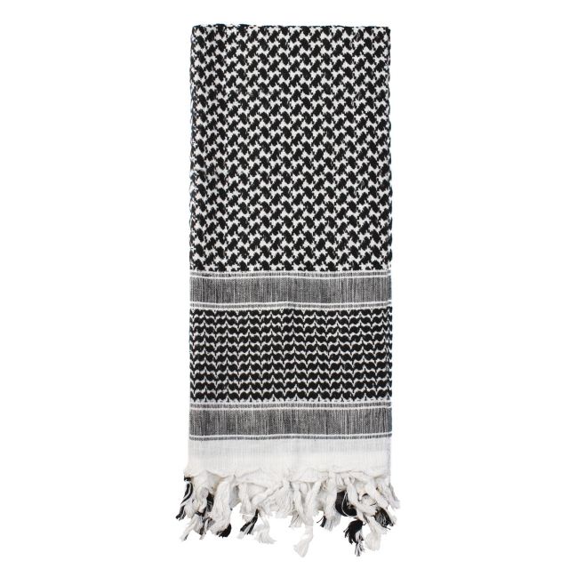 Rothco Shemagh Tactical Desert Keffiyeh Scarf Black/White kWhite