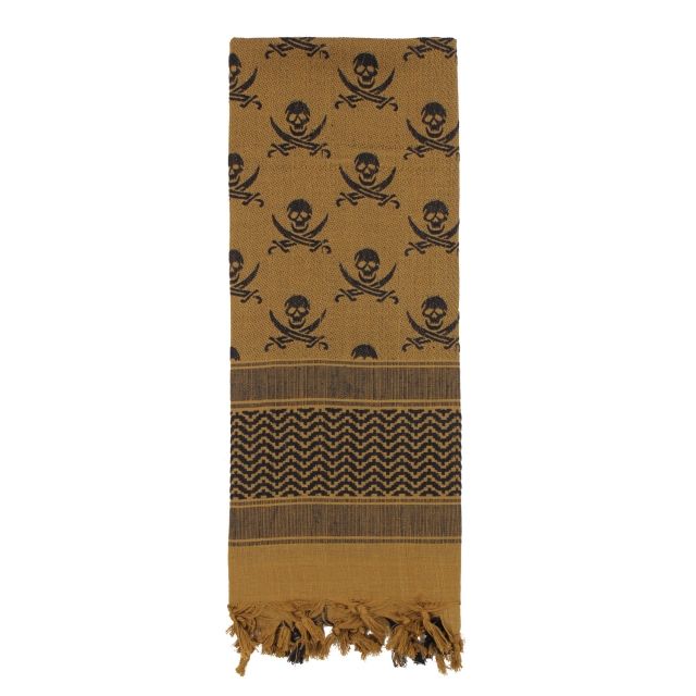 Rothco Skulls Shemagh Tactical Desert Scarf Coyote Brown teBrown