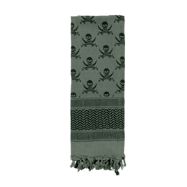 Rothco Skulls Shemagh Tactical Desert Scarf Foliage Green ageGreen