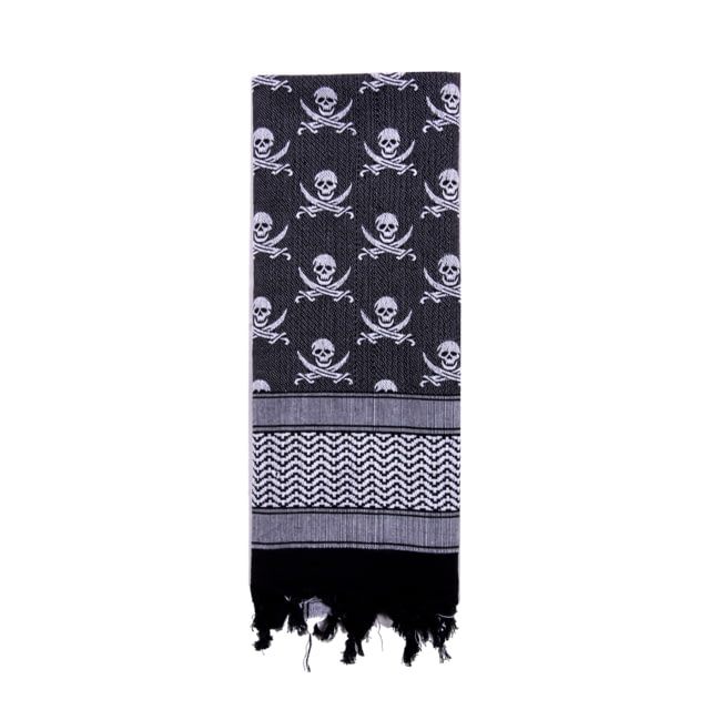 Rothco Skulls Shemagh Tactical Desert Scarf White/Black eBlack