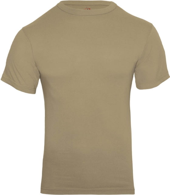 Rothco Solid Color Cotton/Polyester T-Shirt - Mens Khaki Small i-S