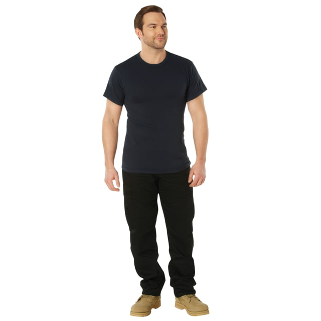 Rothco Solid Color Cotton/Polyester T-Shirt - Mens Navy Blue Large