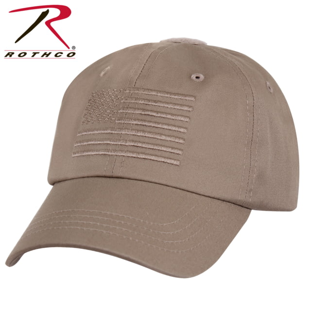 Rothco Tactical Operator Cap With US Flag Khaki One Size Khaki-OneSize