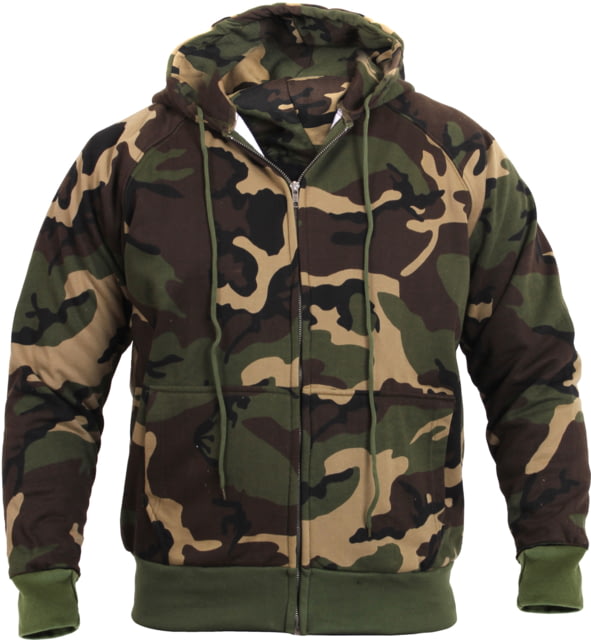Rothco Thermal Lined Hooded Sweatshirt - Men's Medium Woodland Camo