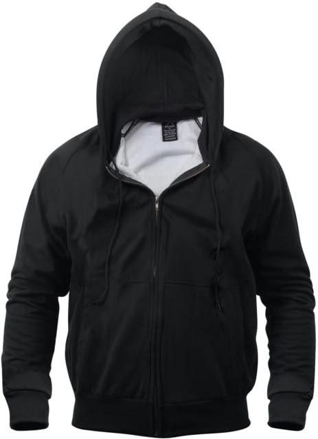 Rothco Thermal Lined Hooded Sweatshirt - Men's Medium Black