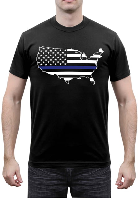 Rothco Thin Blue Line America Map T-Shirt - Mens Small