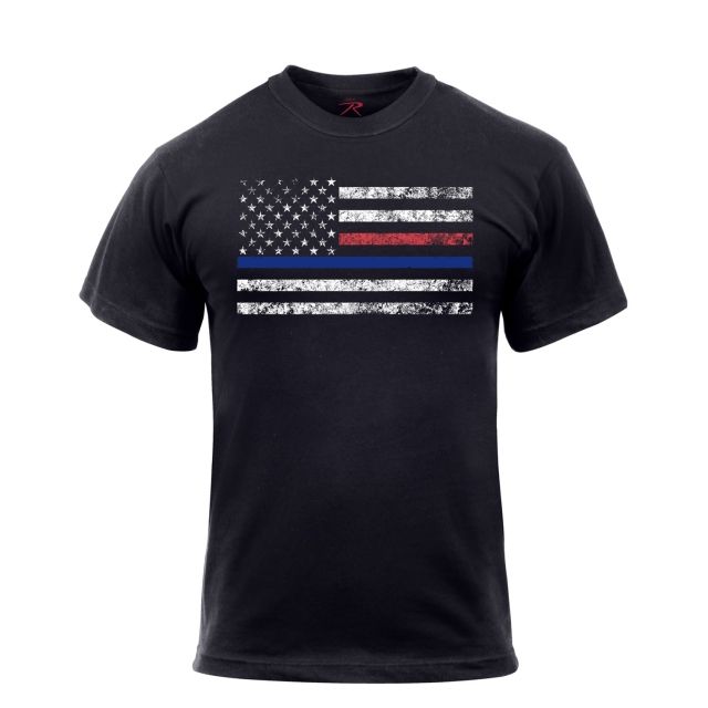 Rothco Thin Blue Line & Thin Red Line T-shirt S
