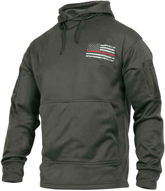 Rothco Thin Red Line Concealed Carry Hoodie Gunmetal Grey L etalGrey-L