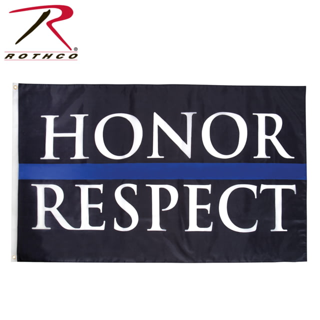 Rothco Honor & Respect Thin Blue Line Flag 3' X 5'