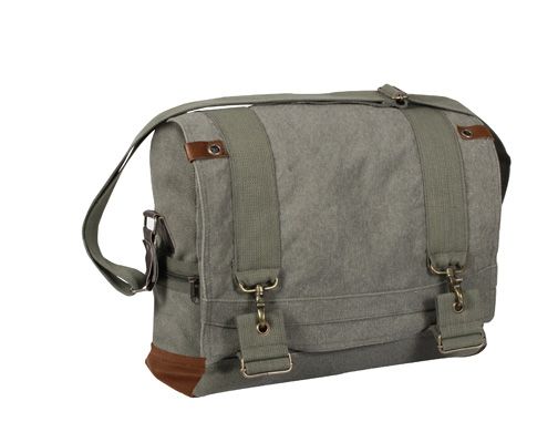 Rothco Vintage Canvas B-15 Pilot Messenger Bag Olive Drab eDrab