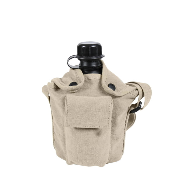 Rothco Vintage Canvas Carry-All Canteen Cover With Shoulder Strap Khaki 614-Khaki