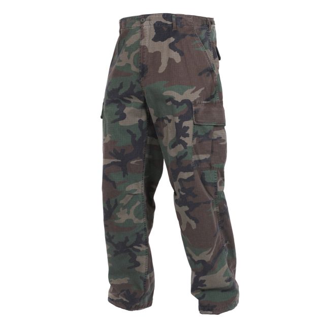 Rothco Vintage Vietnam Fatigue Pant Rip-Stop Woodland Camo S landCamo-S