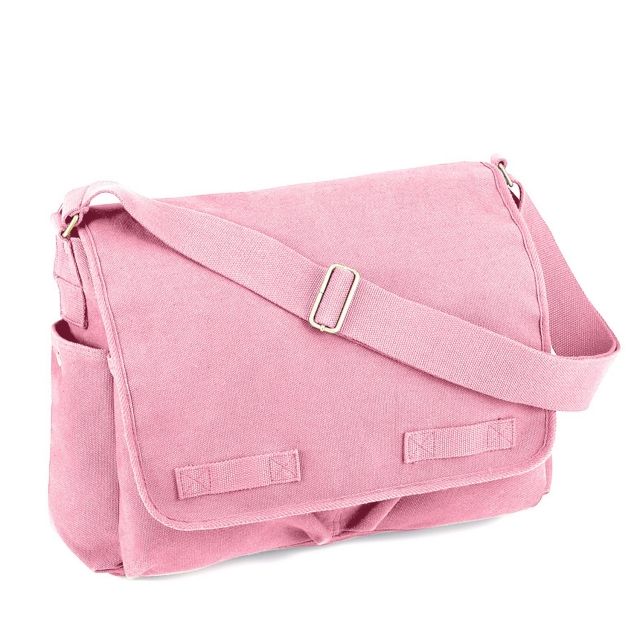 Rothco Rothco Vintage Washed Canvas Messenger Bag Pink Pink