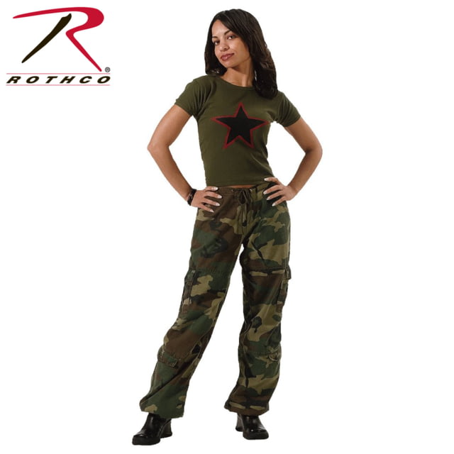 Rothco Womens Camo Vintage Paratrooper Fatigue Pants Woodland Camo S