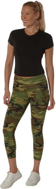 Rothco Workout Performance Camo Leggings w/ Pockets - Womens Woodland Camo Large
