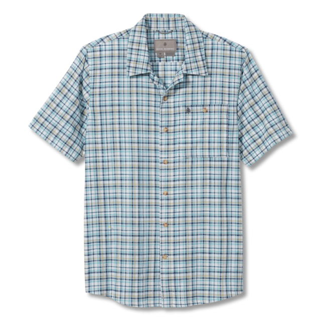 Royal Robbins Redwood Plaid S/S Shirt - Mens Collins Blue L  Blue-L