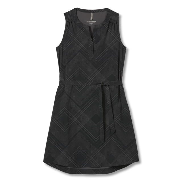 Royal Robbins Spotless Traveler Tank Dress - Womens Black Geo Dot Print L  Geo Dot-L