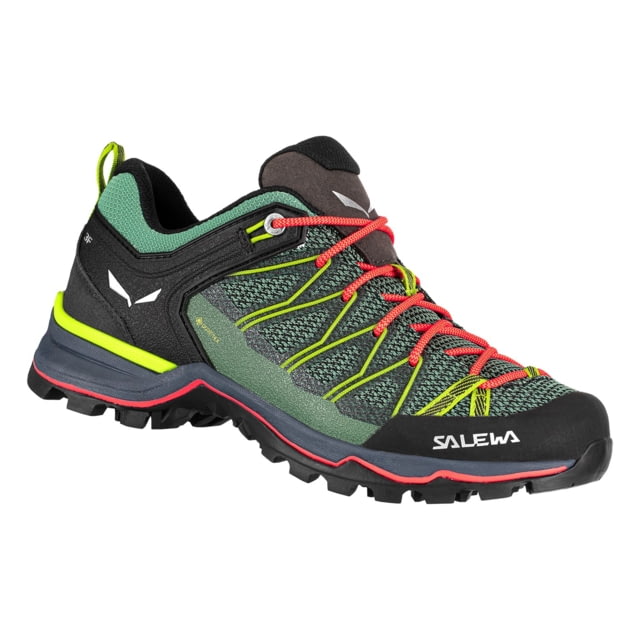 Salewa MTN Trainer Lite GTX Hiking Boots - Women's Feld Green/Fluo Coral 8.5