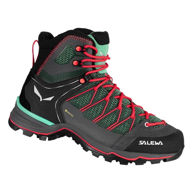 Salewa MTN Trainer Lite Mid GTX Hiking Shoes - Women's Feld Green/Fluo Coral 7.5