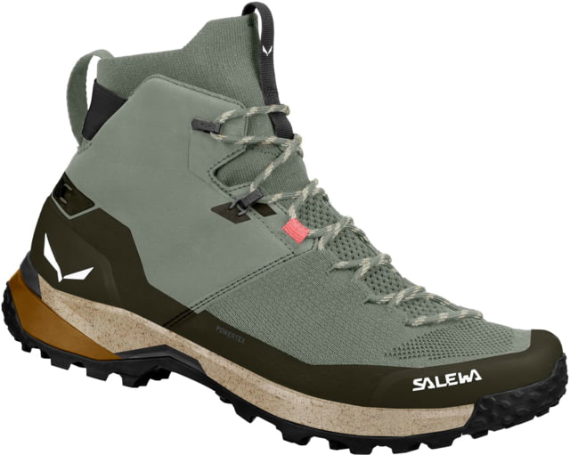 Salewa Puez Knit Mid PTX Hiking Boots - Men's Shadow/Dark Olive 8.5 US