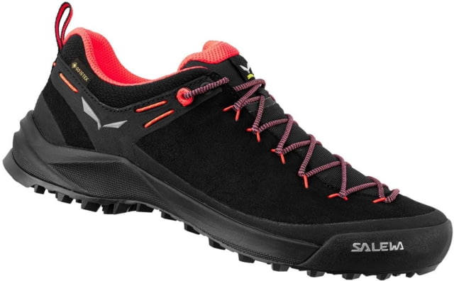 Salewa Wildfire Leather Approach Shoes - Women's Black/Fluo Coral 6