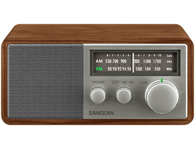 Sangean AM / FM Analog Wooden Cabinet Radio Walnut-Silver