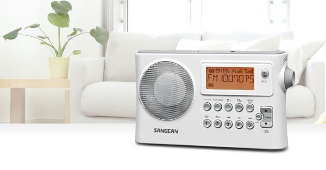 Sangean AM/FM RDS/USB Stereo Digital Tuning 10 Preset Stations White