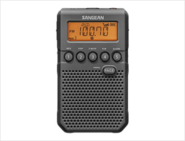 Sangean AM/FM Weather Alert-Rechargeable Pocket Radio Black Small