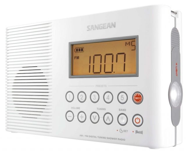 Sangean AM/FM Digital Tuning Water Resistant to JIS7 Standard Clock