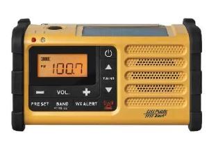Sangean Digital AM/FM/Weather/Hand crank/USB/Solar Emergency Alert Radio Yellow