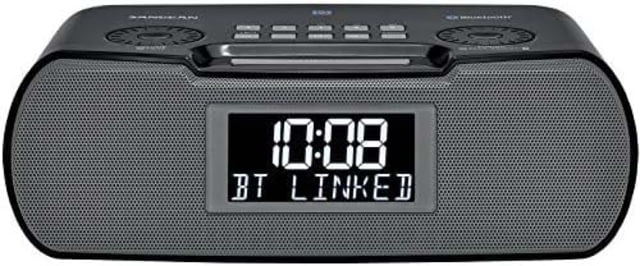 Sangean FM-RDS/AM/Bluetooth/Aux-in/USB Charging Digital Tuning Clock Radio Black Small