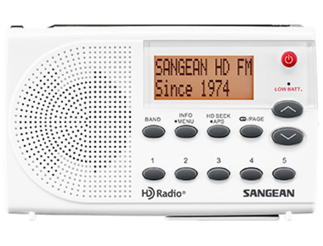 Sangean HD Radio / FM-RBDS / AM Portable Radio White-Gray