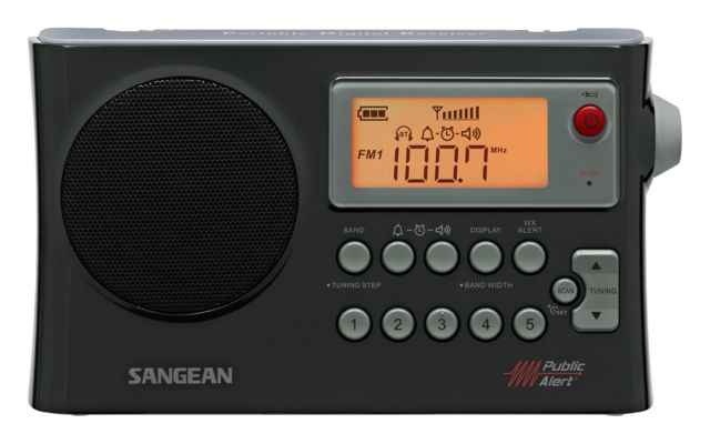 Sangean  - AM/FM Weather Alert Radio for all NOAA Weather Channels Black