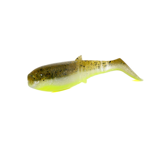 Savage Gear Cannibal Shad Soft Bait Pack of 5 3in Green Yellow Pearl