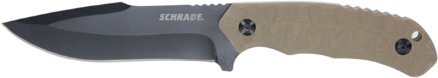 Schrade I-BEAM Fixed Blade Knife 5in AUS-8 Steel Blade Brown G10 Handle Black