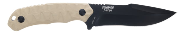 Schrade I-BEAM Fixed Blade Knife 5in AUS-8 Steel Black Blade FDE G10 Handle