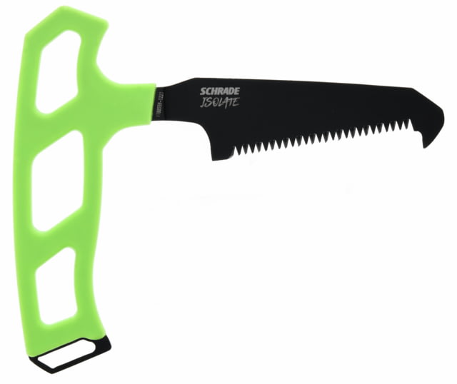 Schrade Isolate Compact Bone Saw 3in SK5 Steel Black/Green TPR Handle