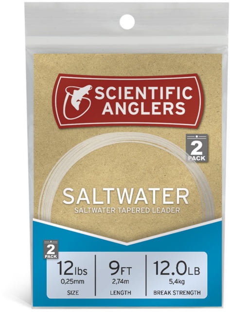 Scientific Anglers Saltwater Nylon Leaders 9in 2 Pack 12lb