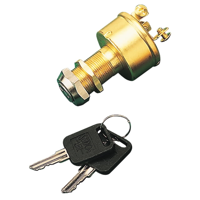 Sea-Dog 3-Position Key Ignition Switch Brass