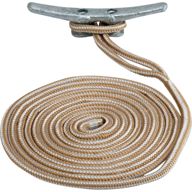 Sea-Dog Double Braided Nylon Dock Line - 1/2" x 25' - Gold/White