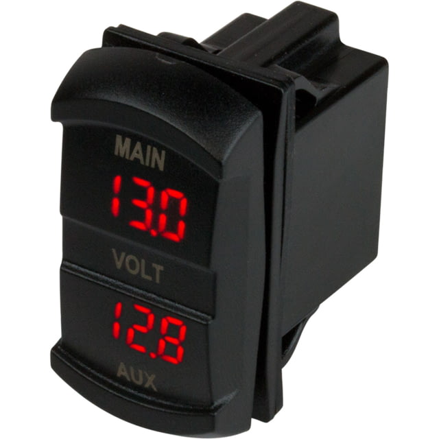 Sea-Dog Dual Volt Meter Rock Switch 10V-48VDC One Size